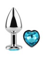 SECRETPLAY - BUTT PLUG AUS METALL, BLAUES HERZ, KLEINE GRÖSSE 7 CM
