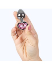 SECRETPLAY - PLUG ANAL EN MÉTAL COEUR FUCHSIA PETITE TAILLE 7 CM