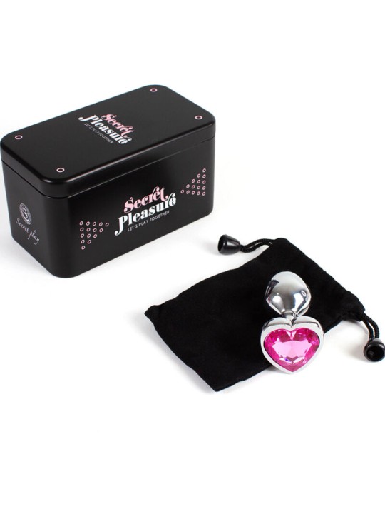 SECRETPLAY - BUTT PLUG AUS METALL FUCHSIA HERZ KLEINE GRÖSSE 7 CM