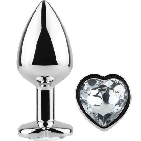 SECRETPLAY - METALEN BUTT PLUG TRANSPARANT HART MAAT S 7 CM