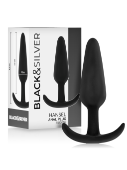 BLACK&SILVER - PLUG ANALE IN SILICONE HANSEL CON MANIGLIA PICCOLO
