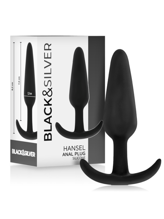 BLACK&SILVER - PLUG ANALE IN SILICONE HANSEL CON MANIGLIA PICCOLO