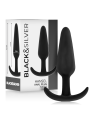 BLACK&SILVER - HANSEL SILICONE ANAL PLUG WITH SMALL HANDLE