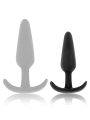 BLACK&SILVER - HANSEL SILICONE ANAL PLUG WITH SMALL HANDLE