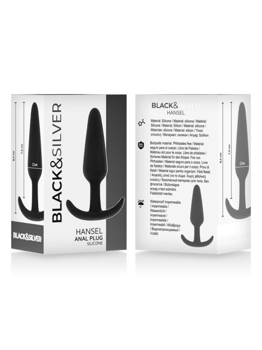 BLACK&SILVER - PLUG ANALE IN SILICONE HANSEL CON MANIGLIA PICCOLO