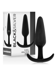 BLACK&SILVER - PLUG ANALE IN SILICONE KAEL CON MANICO MEDIO