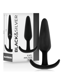 BLACK&SILVER - PLUG ANAL DE SILICONE KAEL COM CABO MÉDIO