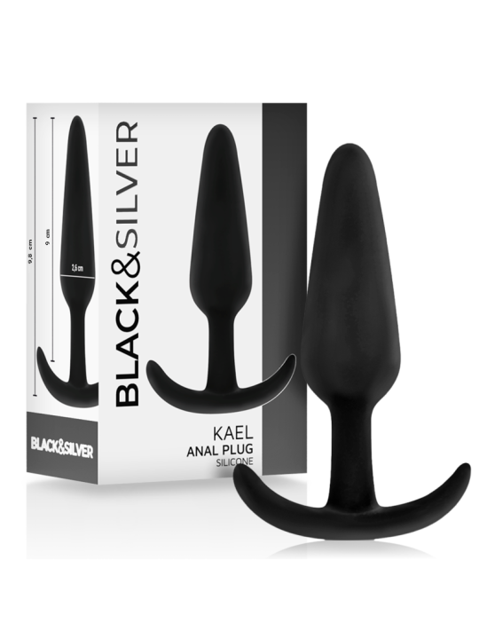 BLACK&SILVER - PLUG ANALE IN SILICONE KAEL CON MANICO MEDIO