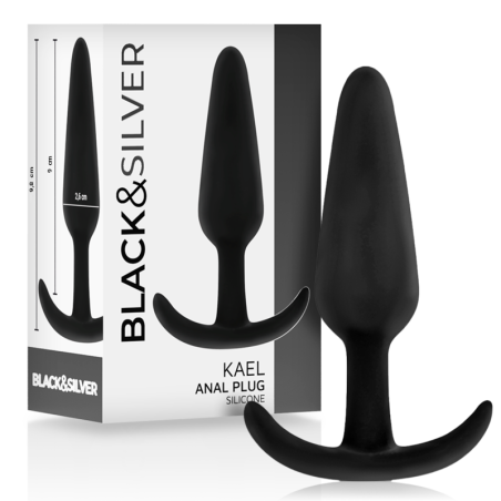 BLACK&SILVER - PLUG ANALE IN SILICONE KAEL CON MANICO MEDIO