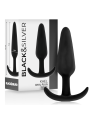 BLACK&SILVER - KAEL SILICONE ANAL PLUG WITH MEDIUM HANDLE