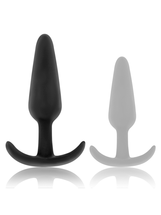 BLACK&SILVER - KAEL SILICONE ANAL PLUG WITH MEDIUM HANDLE