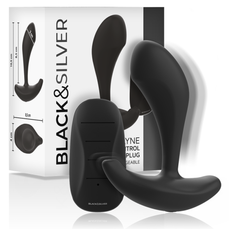 BLACK&SILVER - DWAYNE SILICONEN ANAAL PLUG AFSTANDSBEDIENING