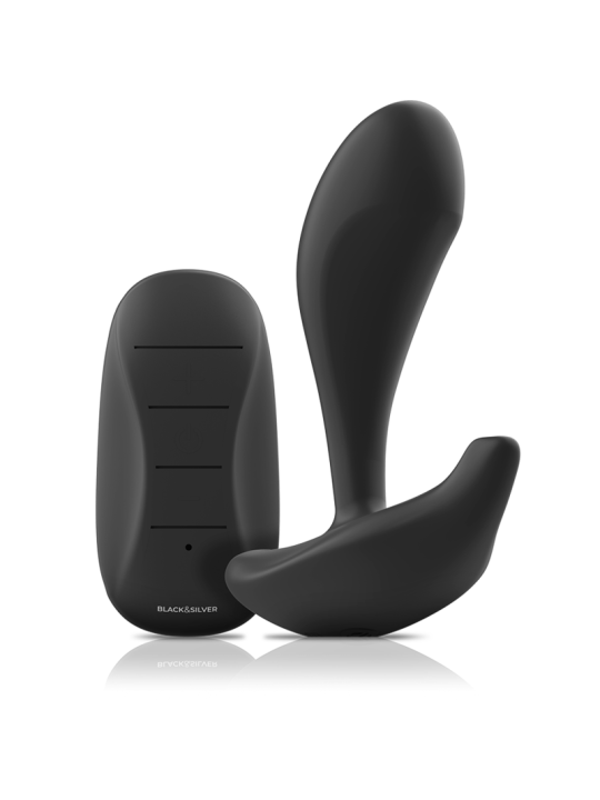 BLACK&SILVER - DWAYNE ANAL PLUG SILIKON FERNBEDIENUNG