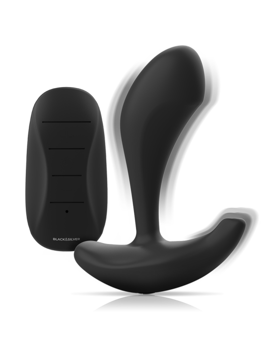 BLACK&SILVER - CONTROLE REMOTO DE SILICONE DWAYNE ANAL PLUG