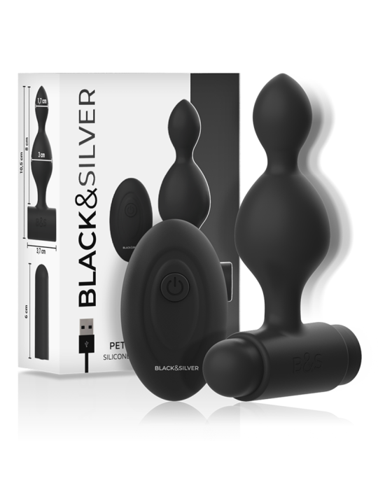 BLACK&SILVER - TELECOMANDO TELECOMANDO CON PLUG ANALE IN SILICONE PICC