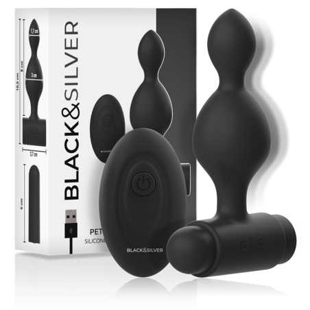 BLACK&SILVER - TELECOMANDO TELECOMANDO CON PLUG ANALE IN SILICONE PICC