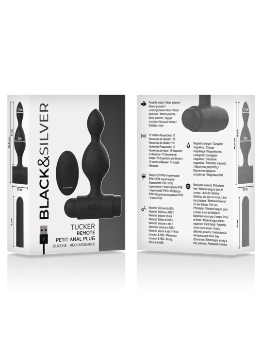 BLACK&SILVER - TELECOMANDO TELECOMANDO CON PLUG ANALE IN SILICONE PICC