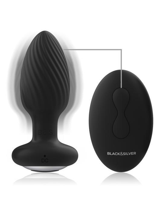 BLACK&SILVER - WELLS PLUG ROTADOR ANAL SILICONA CONTROL REMOTO