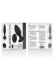 BLACK&SILVER - WELLS ANAL DRAAIBARE PLUG SILICONEN AFSTANDSBEDIENING