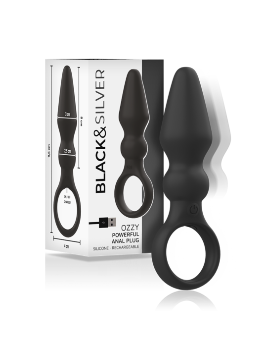 BLACK&SILVER - OZZY POWERFUL SILICONE ANAL PLUG