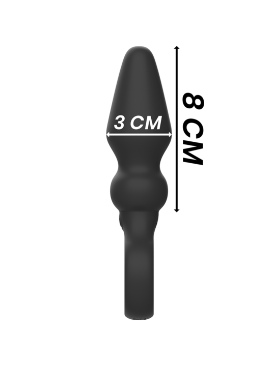 BLACK&SILVER - OZZY POTENTE VIBRADOR PLUG ANAL SILICONA