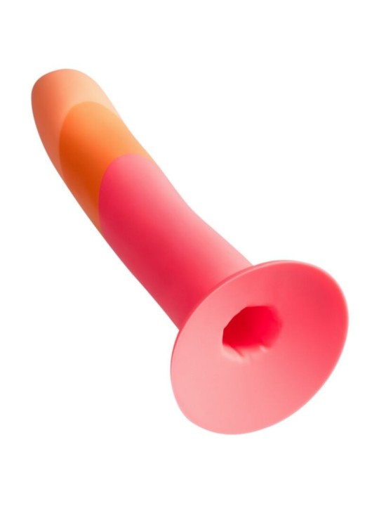 ROMP - DIZI DILDO DE SILICONE COM VENTOSA TRICOLOR 18 CM