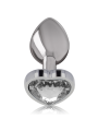 INTENSE - ALUMINIUM-METALL-ANAL-STECKER, WEISSES HERZ, GRÖSSE M