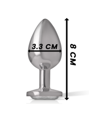 INTENSE - ALUMINUM METAL ANAL PLUG WHITE HEART SIZE M