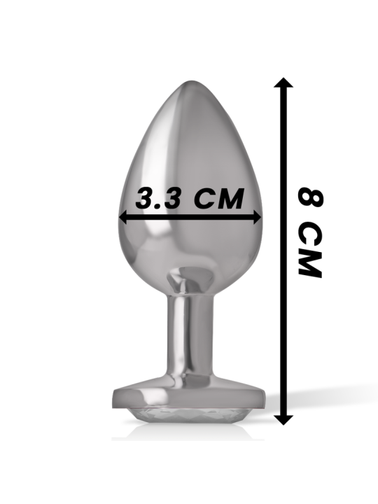 INTENSE - ALUMINIUM-METALL-ANAL-STECKER, WEISSES HERZ, GRÖSSE M