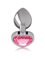 INTENSE - ALUMINUM METAL ANAL PLUG PINK HEART SIZE L