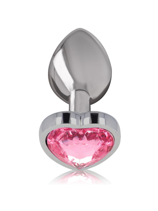 INTENSE - ALUMINUM METAL ANAL PLUG PINK HEART SIZE L