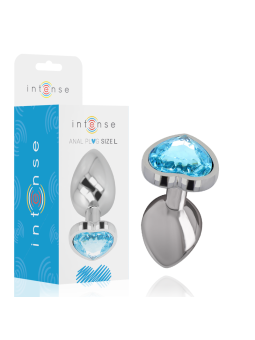 INTENSE - ALUMINIUM-METALL-ANAL-STECKER BLAUES HERZ, GRÖSSE L