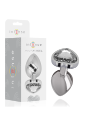 INTENSE - ANALPLUG METALL ALUMINIUM WEISS HERZ GRÖSSE L