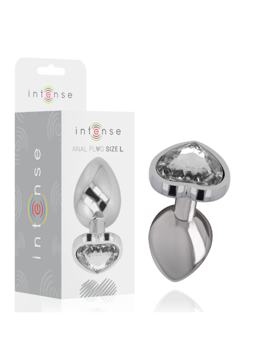 INTENSE - PLUG ANAL METAL ALUMINIO CORAZÓN BLANCO TALLA L