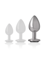 INTENSE - ANALPLUG METALL ALUMINIUM WEISS HERZ GRÖSSE L