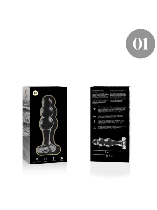 NEBULA SERIES BY IBIZA - MODELO 1 PLUG CRISTAL TRANSPARENTE 10.5 CM -O