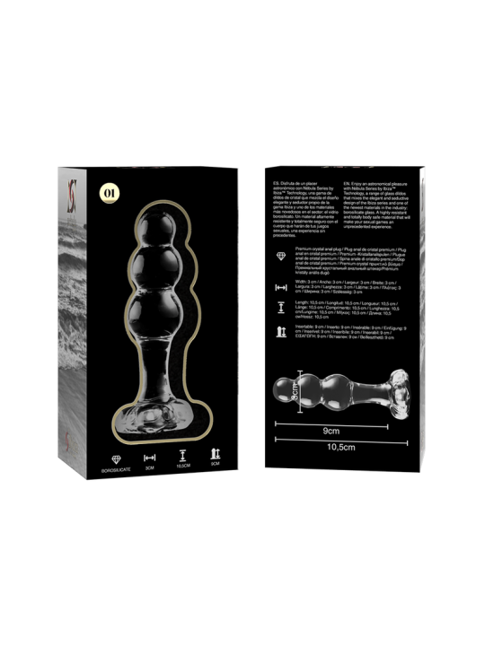 NEBULA SERIES BY IBIZA - MODELO 1 PLUG CRISTAL TRANSPARENTE 10.5 CM -O