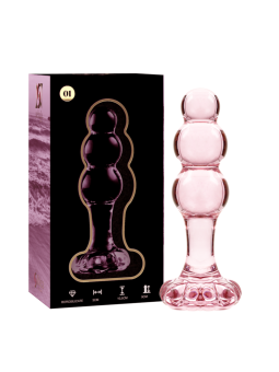 NEBULA SERIES BY IBIZA - MODEL 1 ANAL PLUG BOROSILICATE GLASS PINK 10.