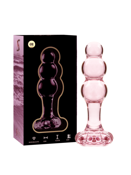 NEBULA SERIES BY IBIZA - MODELL 1 ANALPLUG BOROSILIKATGLAS ROSA 10.5 C