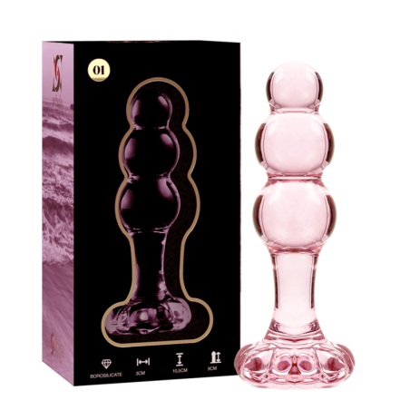 NEBULA SERIES BY IBIZA - MODELL 1 ANALPLUG BOROSILIKATGLAS ROSA 10.5 C