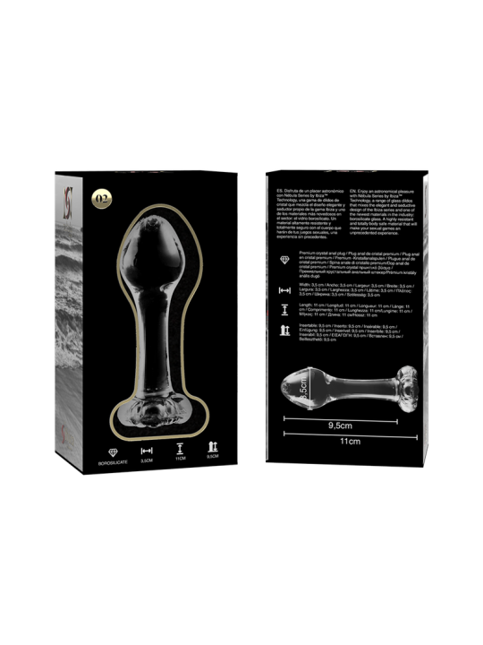 NEBULA SERIES BY IBIZA - MODEL 2 ANAL PLUG BOROSILICATE GLASS CLEAR 11