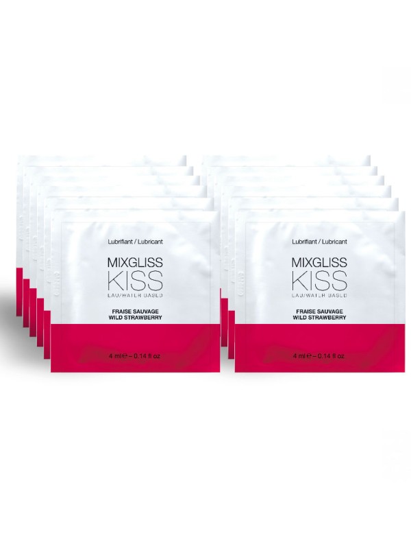 MIXGLISS - LUBRIFIANT BASE D'EAU SAVEUR FRAISE 12 UNIDOSE 4 ML