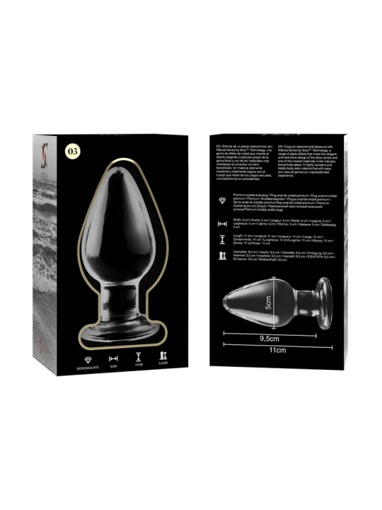 NEBULA SERIES BY IBIZA - MODEL 3 ANAL PLUG BOROSILICATE GLASS TRANSPAR