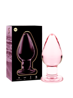 NEBULA SERIES BY IBIZA - MODELLO 3 PLUG ANALE VETRO BOROSILICATO ROSA 