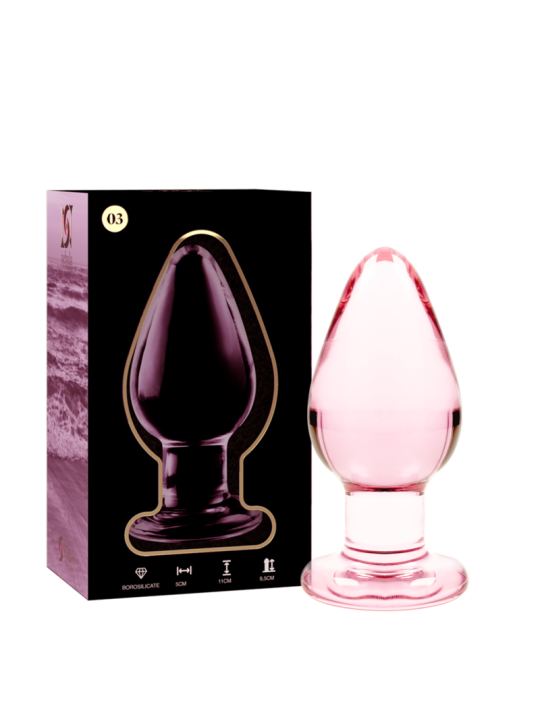 NEBULA SERIES BY IBIZA - MODELO 3 PLUG CRISTAL ROSA 11 CM -O- 5 CM
