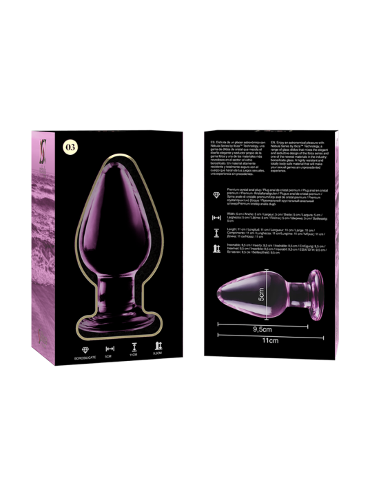 NEBULA SERIES BY IBIZA - MODELO 3 PLUG CRISTAL ROSA 11 CM -O- 5 CM