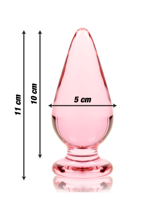 NEBULA SERIES BY IBIZA - MODELLO 4 PLUG ANALE VETRO BOROSILICATO ROSA 
