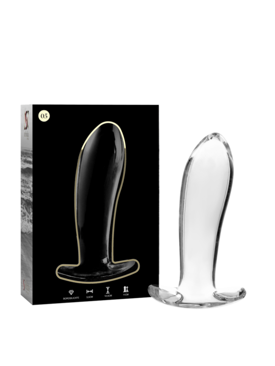 NEBULA SERIES BY IBIZA - MODEL 5 ANAL PLUG BOROSILICATE GLASS CLEAR 12
