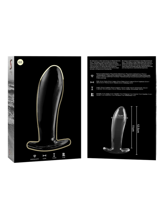 NEBULA SERIES BY IBIZA - MODEL 5 ANAL PLUG BOROSILICATE GLASS CLEAR 12