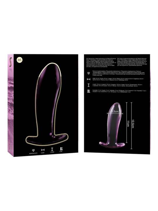 NEBULA SERIES BY IBIZA - MODELL 5 ANALPLUG BOROSILIKATGLAS ROSA 12.5 C